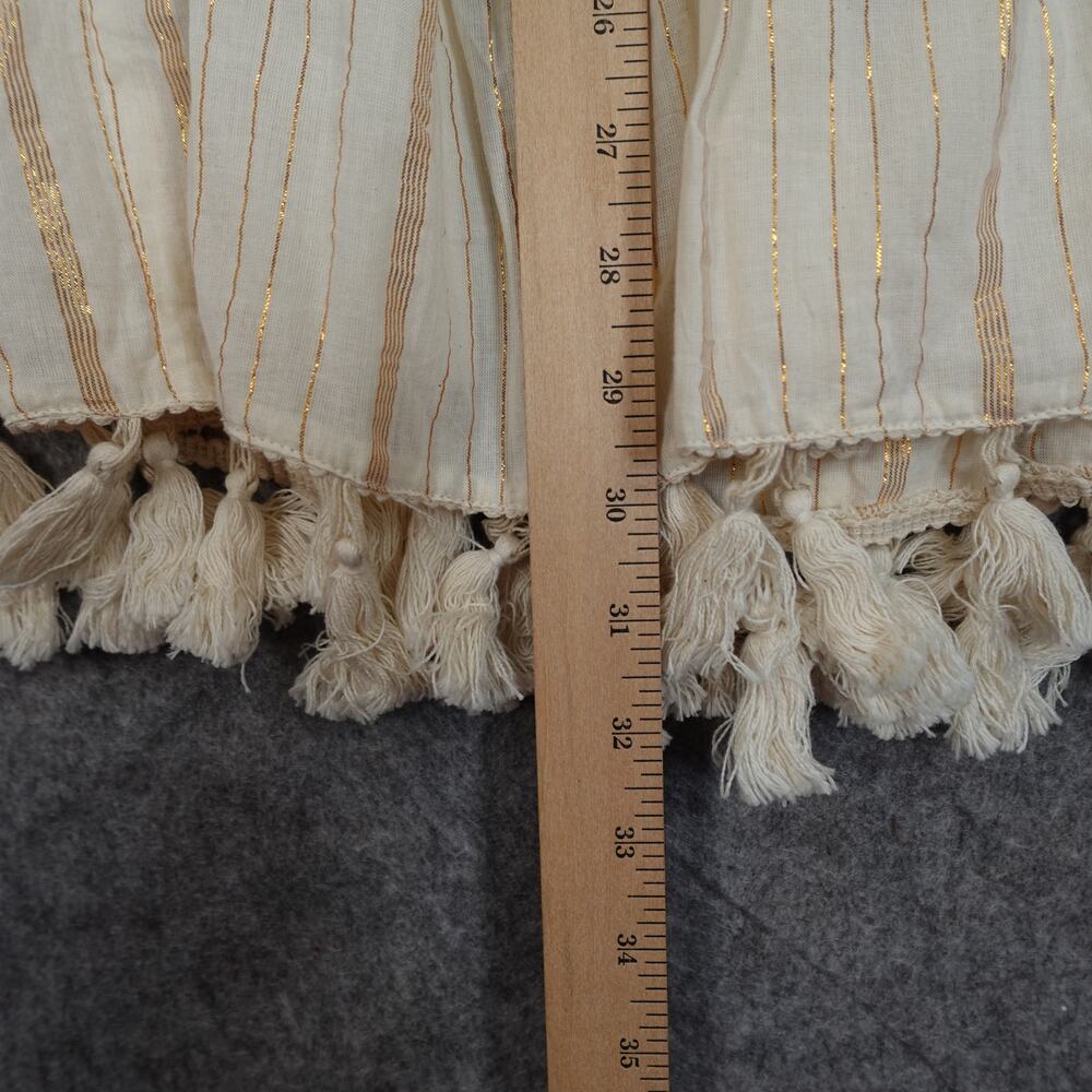 Anthropologie Skirt Womens Small NWT Midi Raga Raffaella Tasseled Boho Tan Cream - Picture 7 of 10